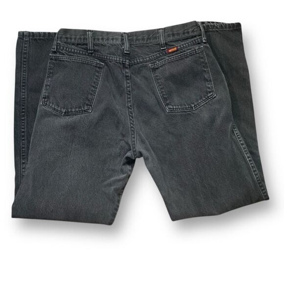 Vintage Rustler Black Denim Jeans Relaxed Fit Straight Leg - Picture 5 of 9